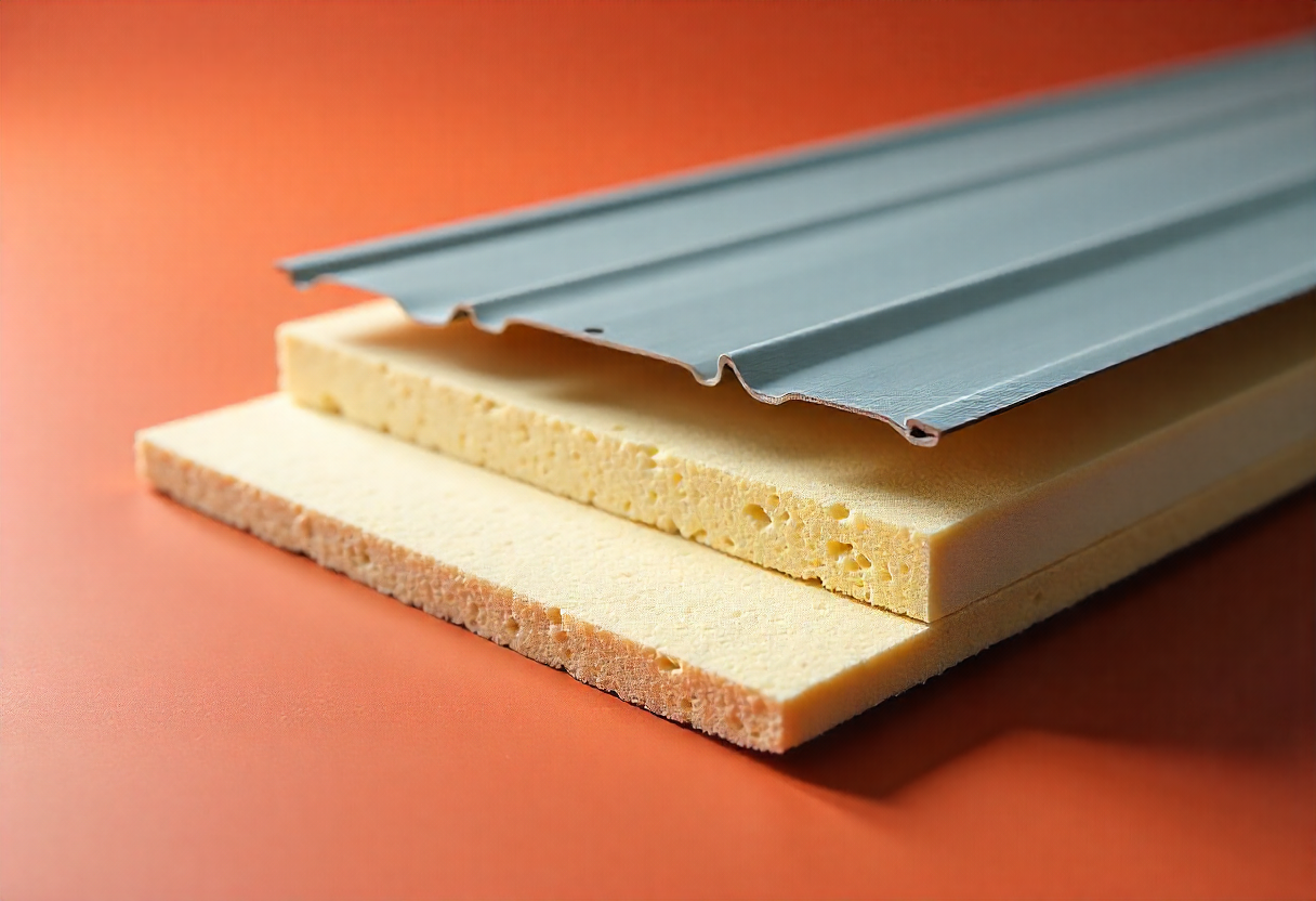 insulated patio roofing panel showing multiple layers